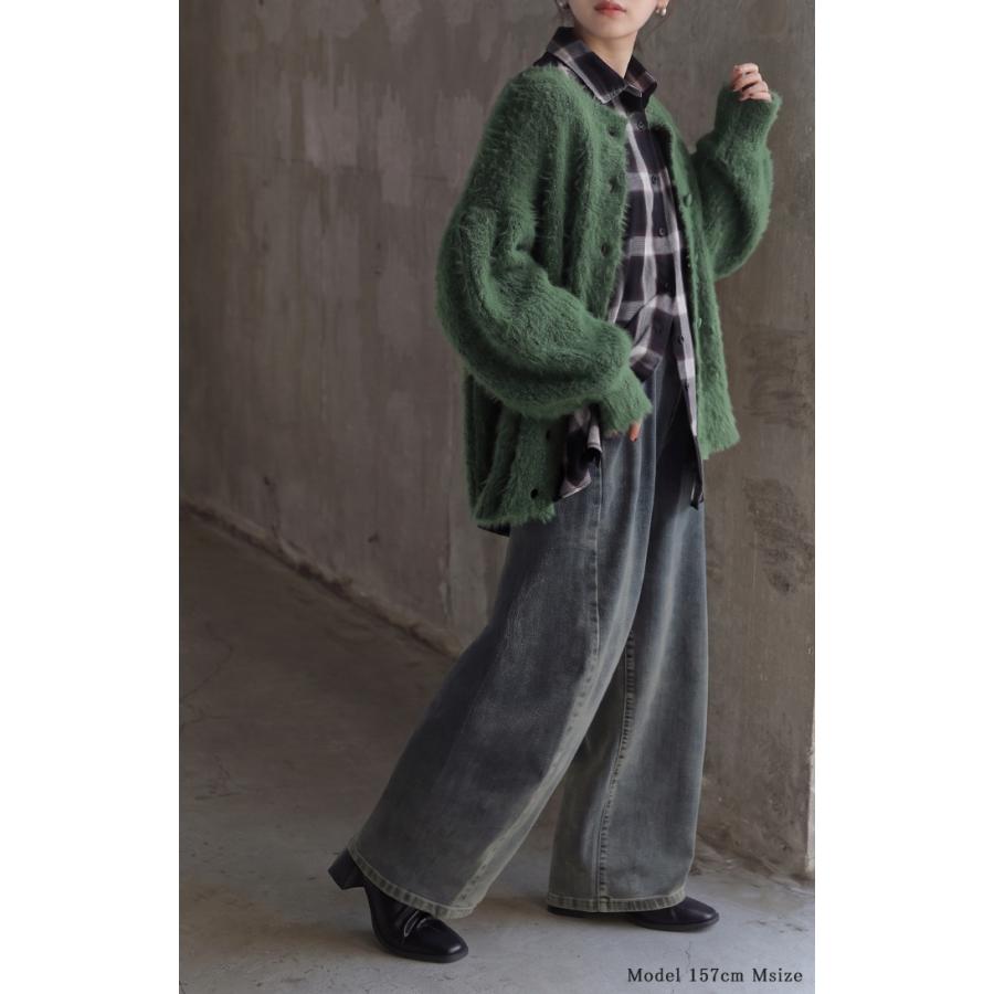 デニム パンツ バレルレッグ レディース ボトムス ワイドパンツ ジーパン デニムパンツ ベルト付き ウエストゴム ロング ロングパンツ ワイド ステッチ | HUG.U | 16