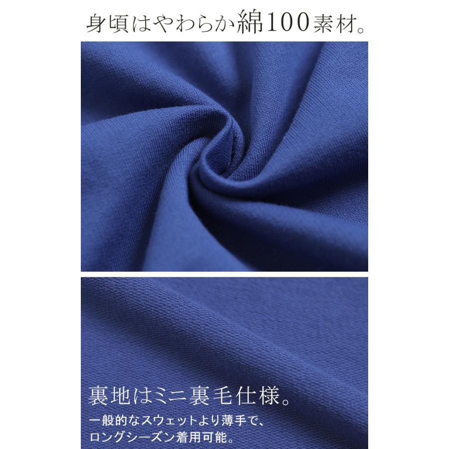 ワンピース Tシャツ以上スウェット未満 ロンT スウェット 綿100 レディース ワンピ ロング ロングワンピース フレア マキシ トレーナー | HUG.U | 16