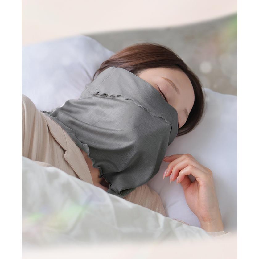 シルクマスク 天然シルク100％ シルク 100% ナイトマスク 保湿マスク おやすみマスク ナイト マスク 筒状 蒸れにくい 洗える 温活 ネックウォーマー レディース | HUG.U | 07