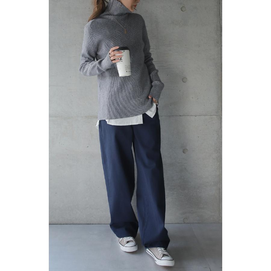 パンツ レディース ストレートパンツ ストレッチ チノパン ゆったり 白 黒 | HUG.U | 18