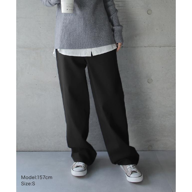 パンツ レディース ストレートパンツ ストレッチ チノパン ゆったり 白 黒 | HUG.U | 22