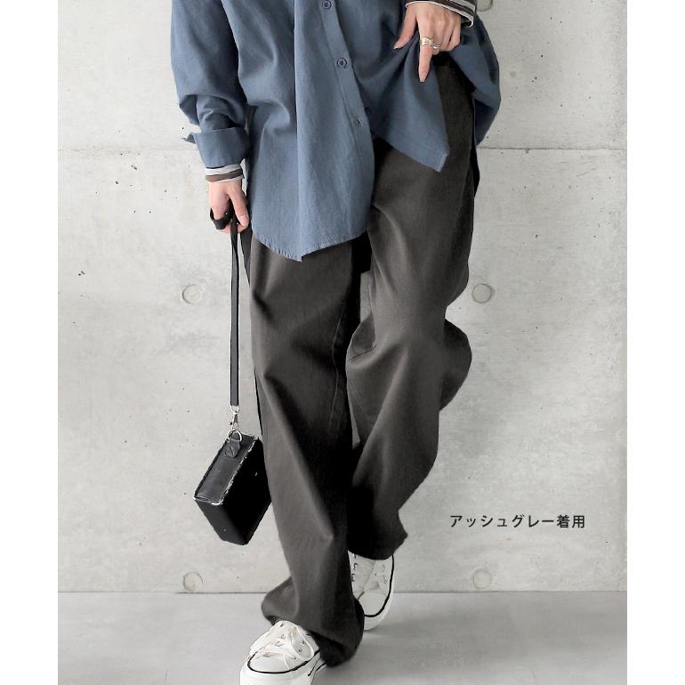 パンツ レディース ストレートパンツ ストレッチ チノパン ゆったり 白 黒 | HUG.U | 10