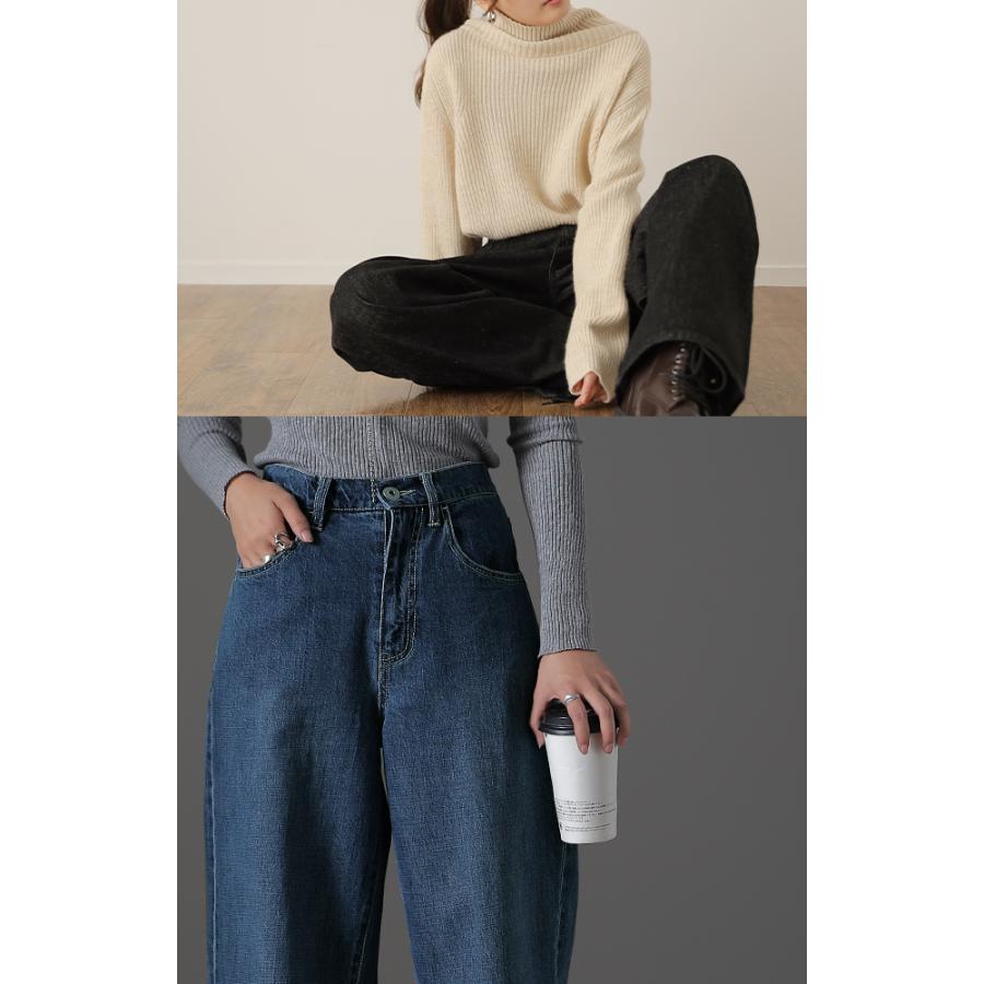 デニム レディース パンツ ワイドパンツ ストレート ジーンズ デニムワイドパンツ ボトムス | HUG.U | 12