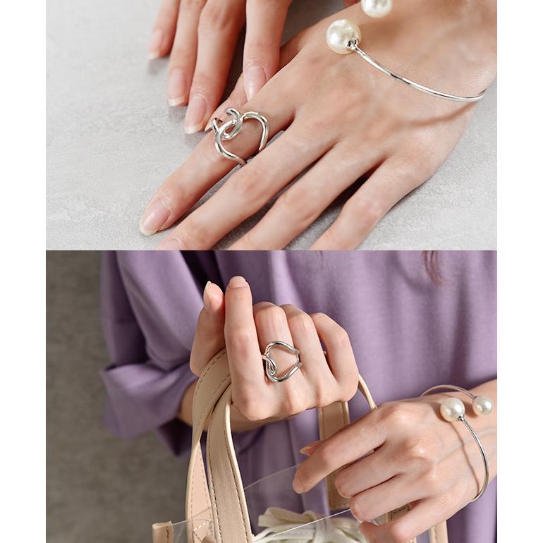 リング フリーリング 変形 ウェーブ レディース アクセサリー アクセ シルバー フリー 指輪 シルバーアクセ シンプル モード 大きめ 13号 | HUG.U | 16