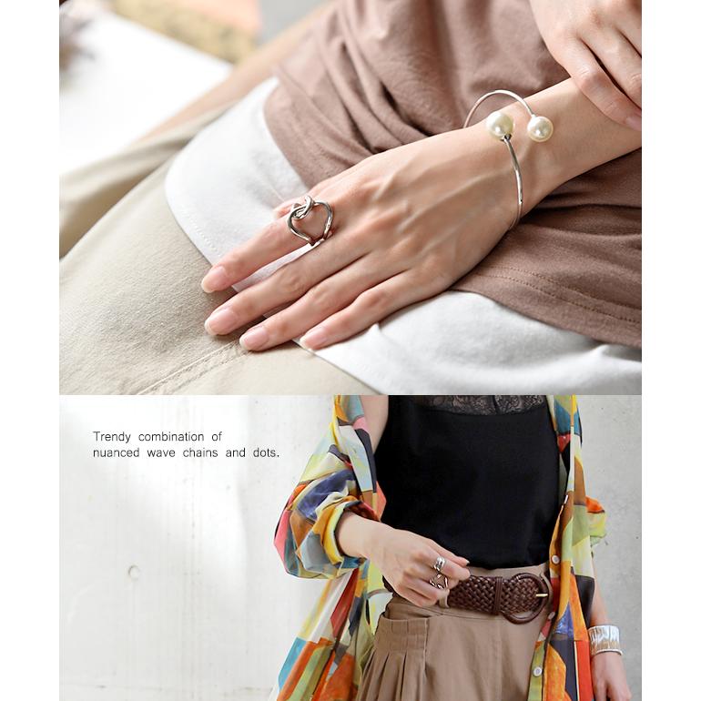 リング フリーリング 変形 ウェーブ レディース アクセサリー アクセ シルバー フリー 指輪 シルバーアクセ シンプル モード 大きめ 13号 | HUG.U | 21