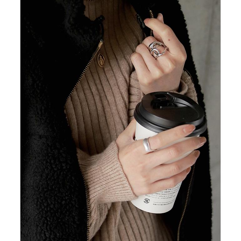 リング フリーリング 変形 ウェーブ レディース アクセサリー アクセ シルバー フリー 指輪 シルバーアクセ シンプル モード 大きめ 13号 | HUG.U | 08