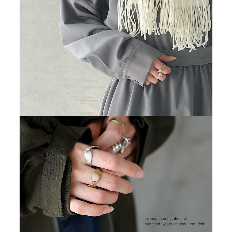 リング レディース 指輪 マット シンプル ウェーブ 重ね付け ヴィンテージ調 | HUG.U | 14