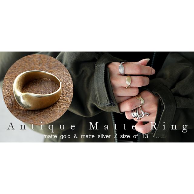 リング レディース 指輪 マット シンプル ウェーブ 重ね付け ヴィンテージ調 | HUG.U | 16