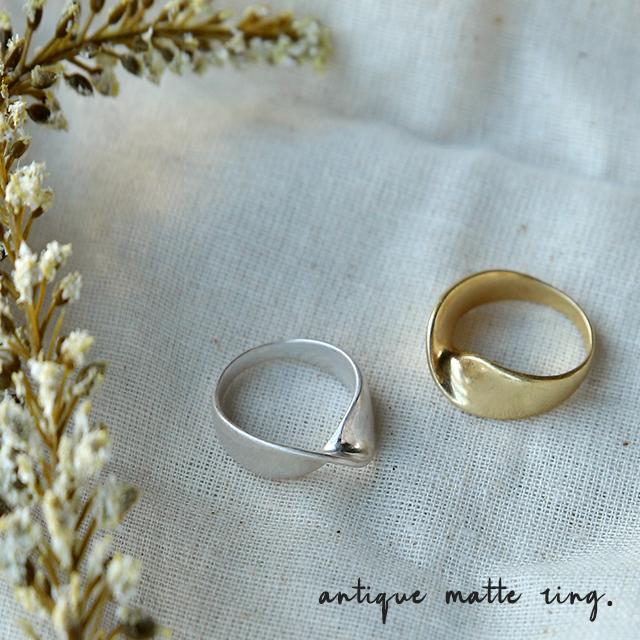 リング レディース 指輪 マット シンプル ウェーブ 重ね付け ヴィンテージ調 | HUG.U | 03