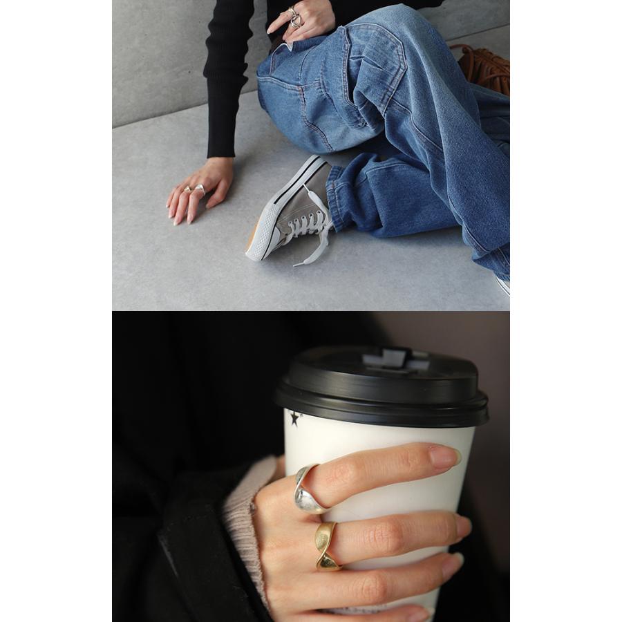 リング レディース 指輪 マット シンプル ウェーブ 重ね付け ヴィンテージ調 | HUG.U | 09