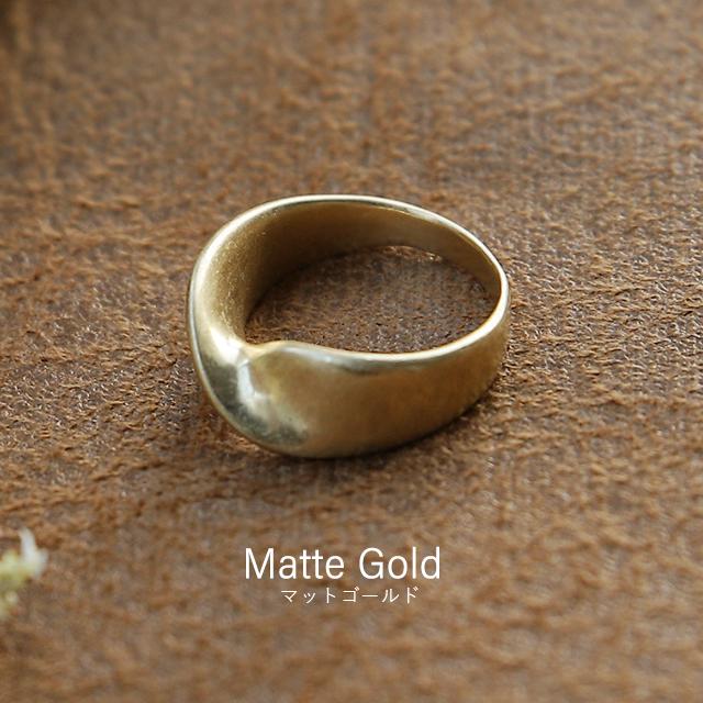 リング レディース 指輪 マット シンプル ウェーブ 重ね付け ヴィンテージ調 | HUG.U | 10