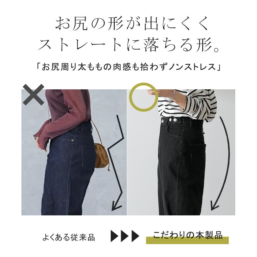 デニム パンツ デニムパンツ レディース ワイドパンツ ワイド 大きいサイズ ジーンズ ジーパン ボトム 体型カバー ボトムス ストレート ゆったり ハイウエスト | HUG.U | 32