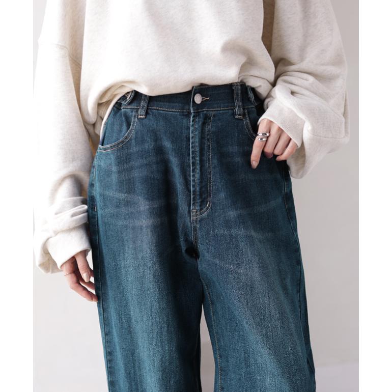 新品未使用タグ付き　ゆったりデニムパンツ HUG.U デニム 新感覚 多重ステッチ パンツ デニムパンツ