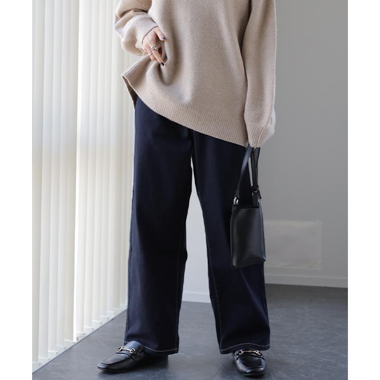 デニム パンツ デニムパンツ レディース ワイドパンツ ワイド 大きいサイズ ジーンズ ジーパン ボトム 体型カバー ボトムス ストレート ゆったり ハイウエスト | HUG.U | 24