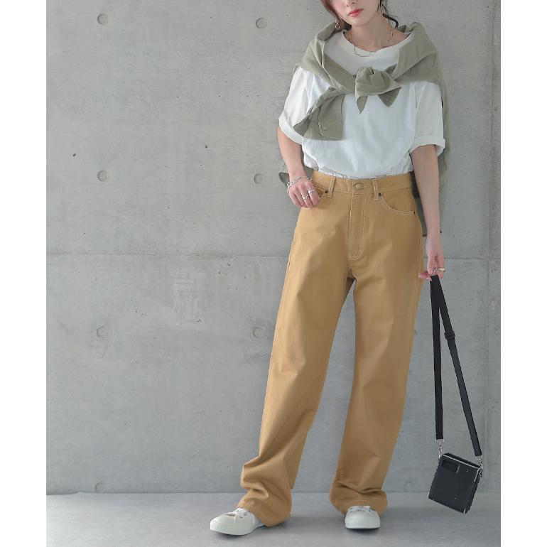 パンツ レディース ワイドパンツ カラーパンツ ストレート 大きいサイズ ワイドパンツルック | HUG.U | 09