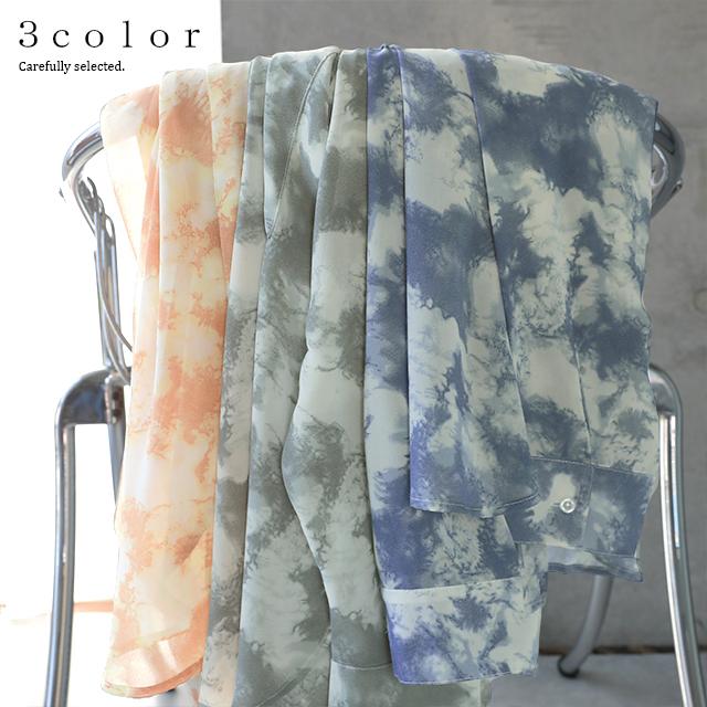 シャツ シアーシャツ レディース シアー スリット ロング シースルー タイダイ | HUG.U | 06