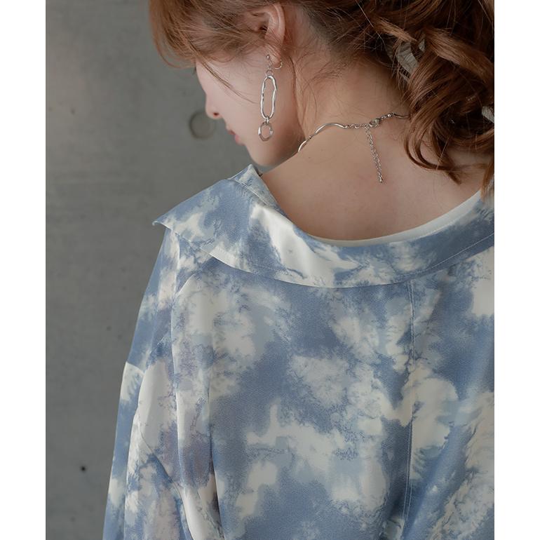 シャツ シアーシャツ レディース シアー スリット ロング シースルー タイダイ | HUG.U | 10