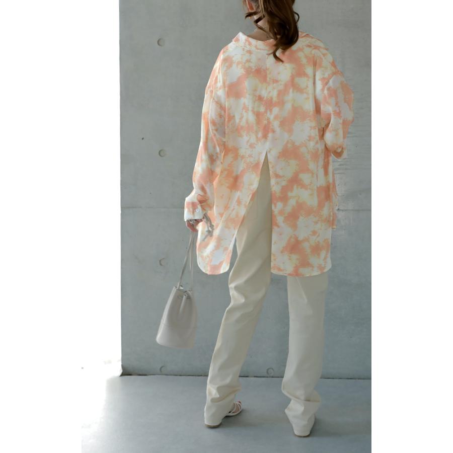 シャツ シアーシャツ レディース シアー スリット ロング シースルー タイダイ | HUG.U | 11