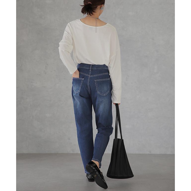 パンツ ボトムス レディース デニムパンツ 体型カバー テーパード ジーンズ | HUG.U | 16