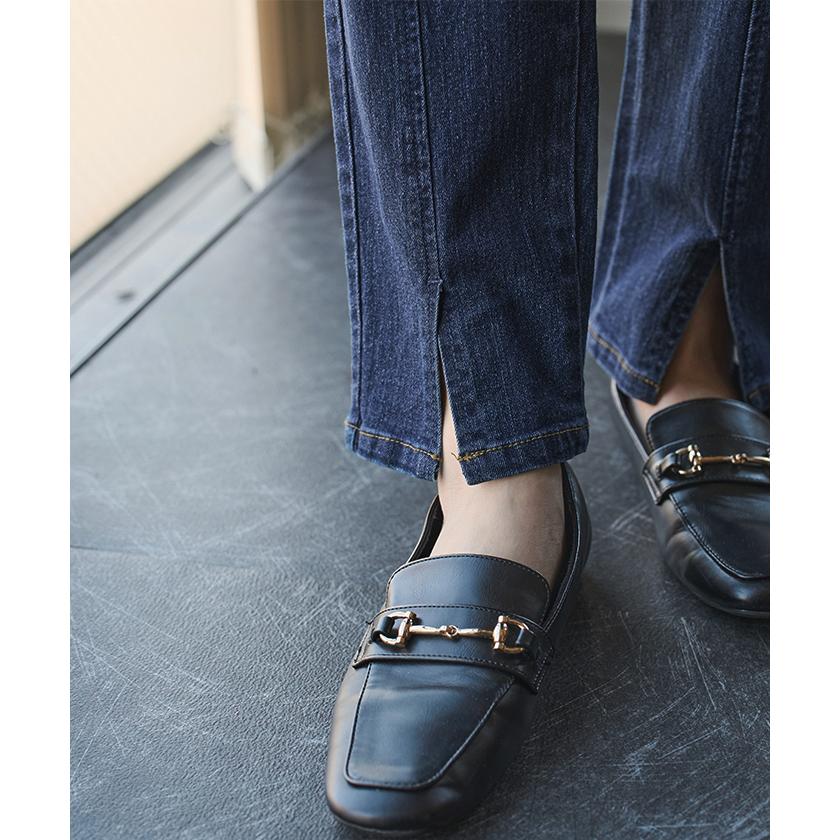 デニム スリット センタープレス テーパード パンツ レディース デニムパンツ | HUG.U | 18