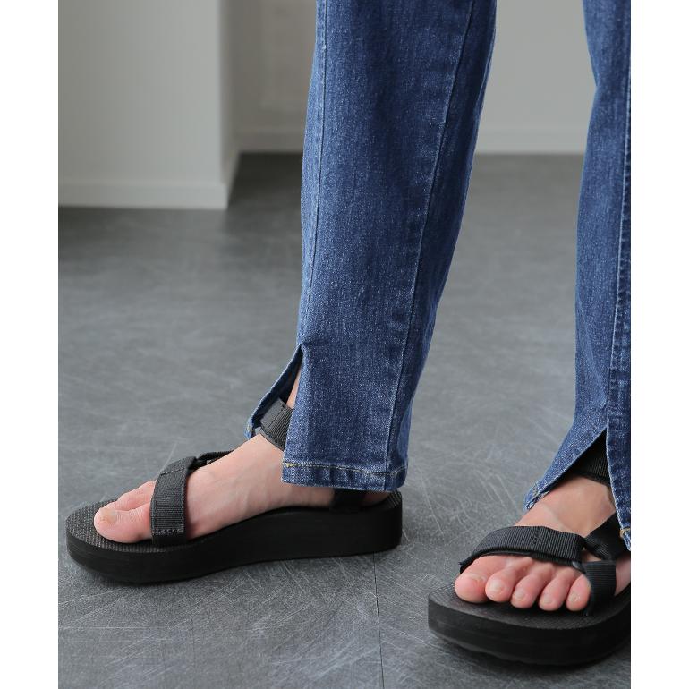 デニム スリット センタープレス テーパード パンツ レディース デニムパンツ | HUG.U | 18