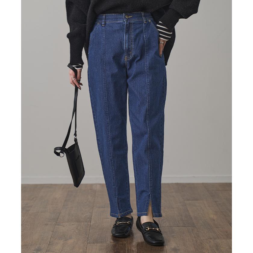 デニム スリット センタープレス テーパード パンツ レディース デニムパンツ | HUG.U | 07