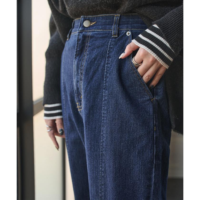デニム スリット センタープレス テーパード パンツ レディース デニムパンツ | HUG.U | 11