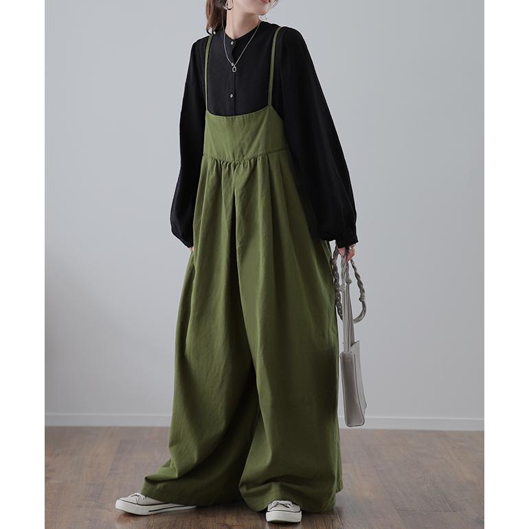 サロペット レディース オールインワン 大きいサイズ サロペ ワイドパンツ | HUG.U | 08