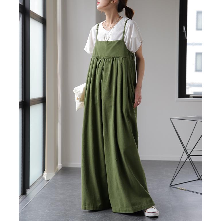 サロペット レディース オールインワン 大きいサイズ サロペ ワイドパンツ | HUG.U | 08