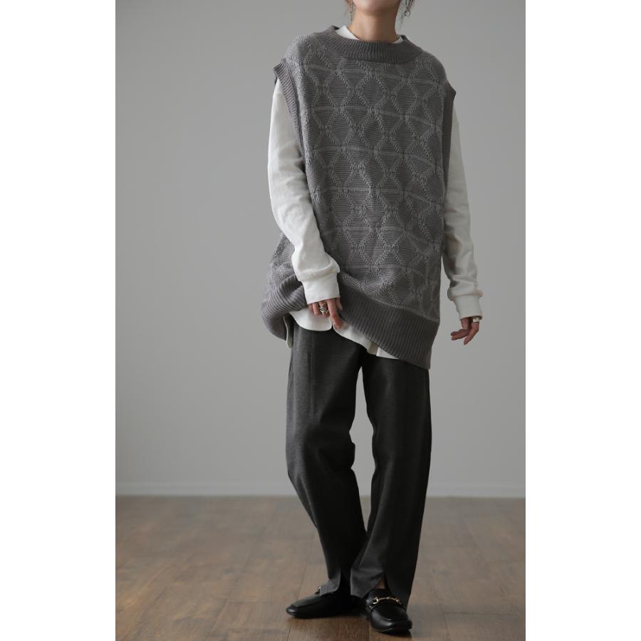 ニットベスト ジャガードニット レディース レイヤード トップス セーター 柄 | HUG.U | 14