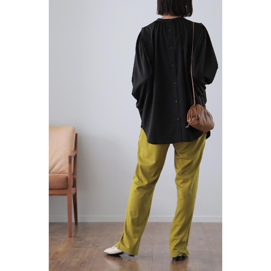 トップス ブラウス レディース バンドカラー ノーカラー チュニック ギャザー | HUG.U | 10