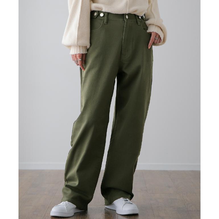 パンツ チノパンツ レディース ワイドパンツ ワイド 大きいサイズ ストレッチ ワイドパンツルック | HUG.U | 24