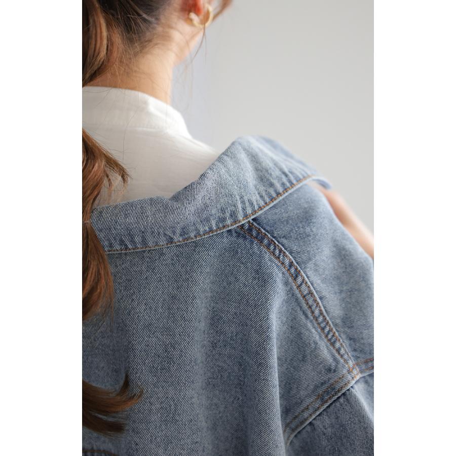 Gジャン レディース デニム オーバーサイズ アウター デニムジャケット 綿 ブルゾン | HUG.U | 13