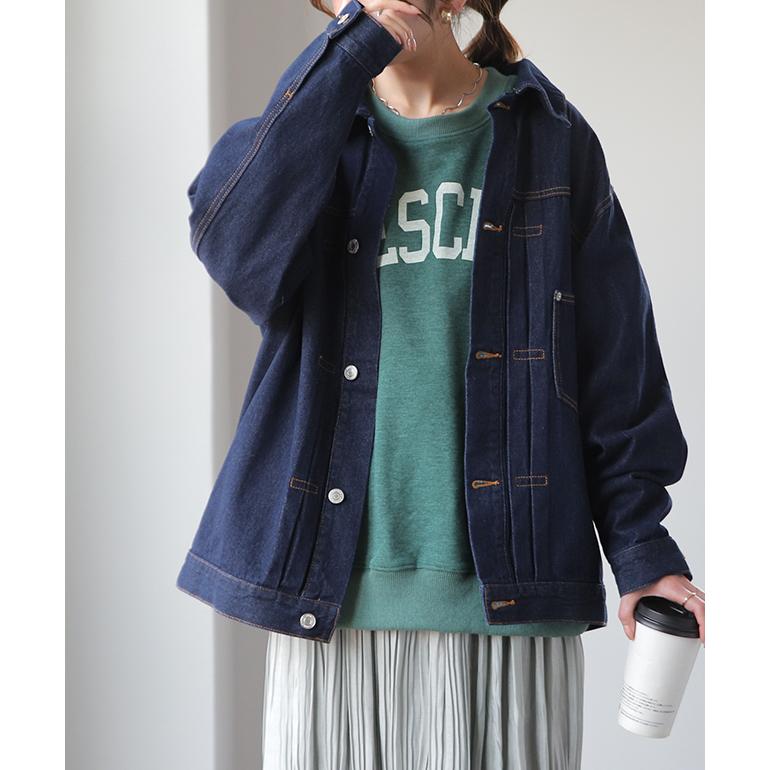 Gジャン レディース デニム オーバーサイズ アウター デニムジャケット 綿 ブルゾン | HUG.U | 11