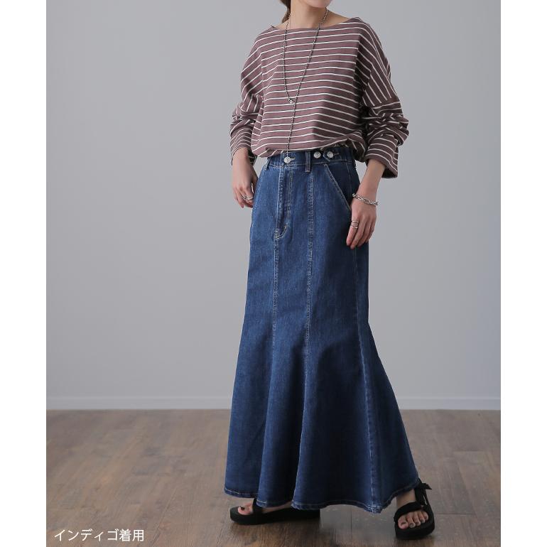 スカート デニム マーメイドスカート ロング マーメイド ロングスカート ミモレ きれいめ デニムスカート | HUG.U | 12