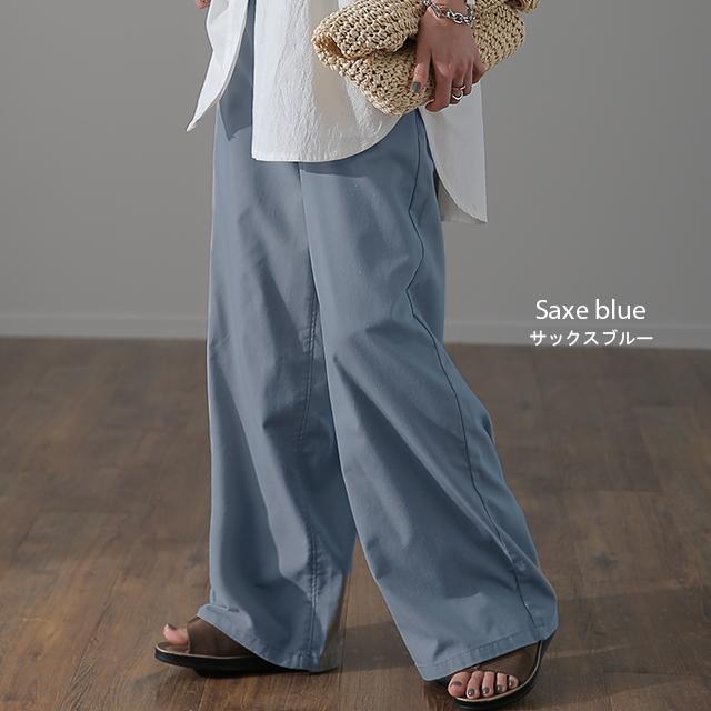 ワイドパンツ レディース リネンパンツ ナチュラル ボトムス ロング ズボン 大きいサイズ ゴム | HUG.U | 15