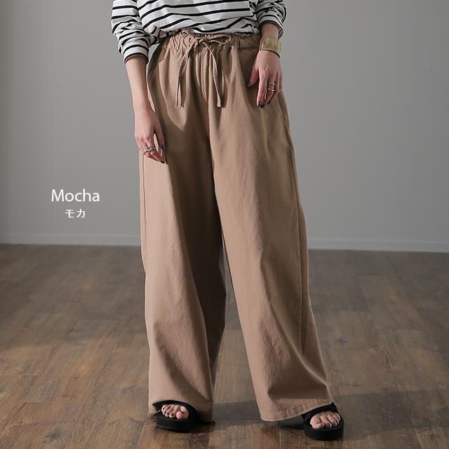 ワイドパンツ レディース リネンパンツ ナチュラル ボトムス ロング ズボン 大きいサイズ ゴム | HUG.U | 16