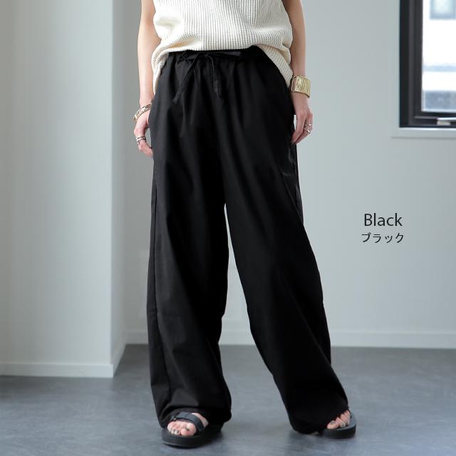 ワイドパンツ レディース リネンパンツ ナチュラル ボトムス ロング ズボン 大きいサイズ ゴム | HUG.U | 19