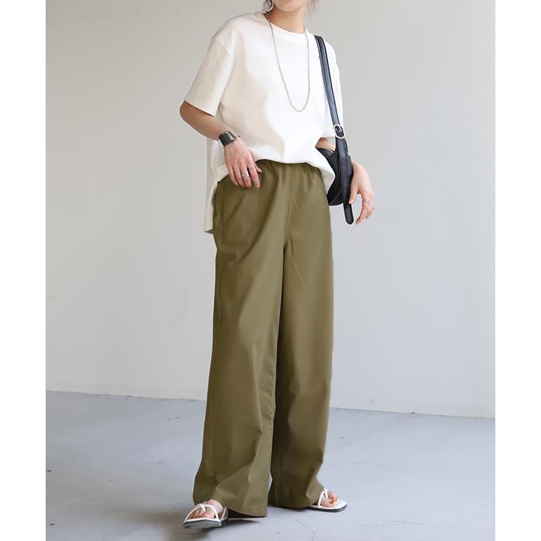 ワイドパンツ レディース リネンパンツ ナチュラル ボトムス ロング ズボン 大きいサイズ ゴム | HUG.U | 24