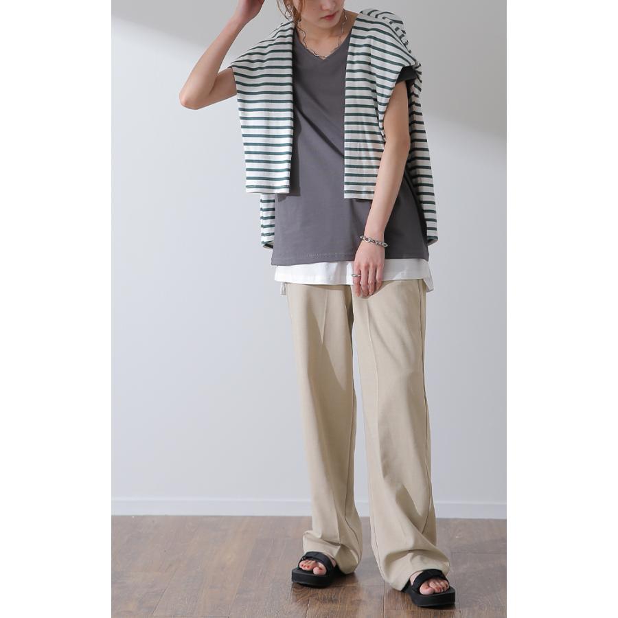 パンツ レディース テーパードパンツ ストレートパンツ ボトムス ゆったり カラーパンツ ゴム きれいめ ロング | HUG.U | 20