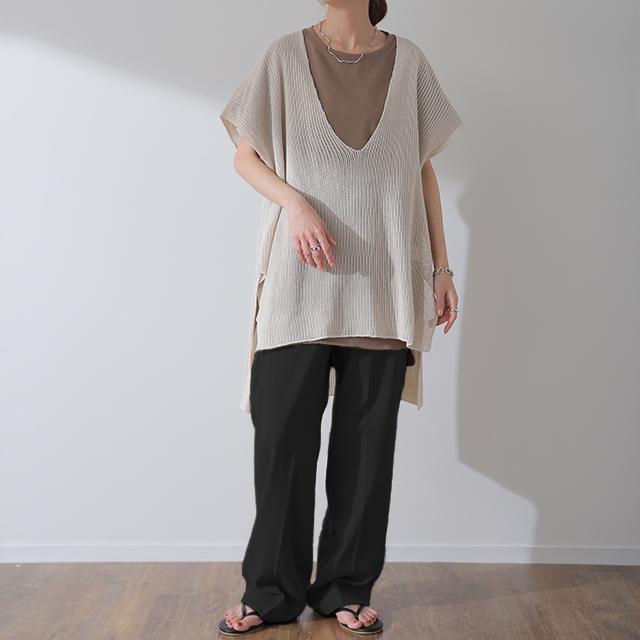 パンツ レディース テーパードパンツ ストレートパンツ ボトムス ゆったり カラーパンツ ゴム きれいめ ロング | HUG.U | 06