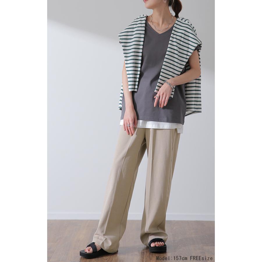 パンツ レディース テーパードパンツ ストレートパンツ ボトムス ゆったり カラーパンツ ゴム きれいめ ロング | HUG.U | 10