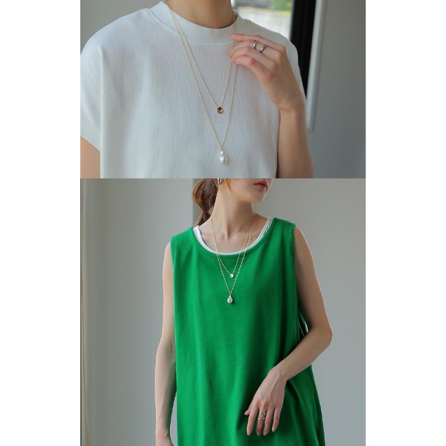 ネックレス レディース チェーン パール ロング ロングネックレス レイヤード ダブル ゴールド シルバー アクセサリー | HUG.U | 11