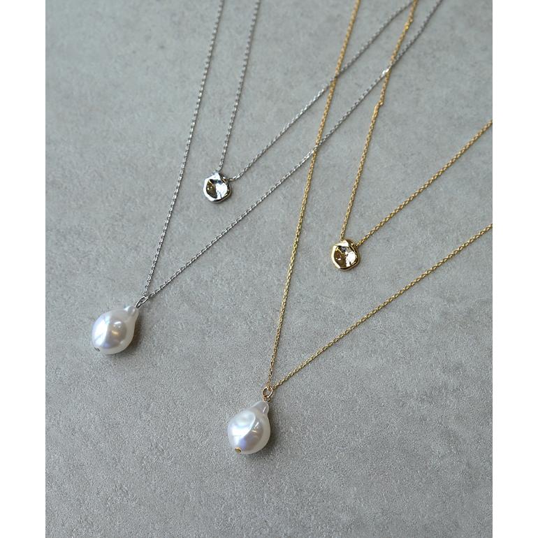 ネックレス レディース チェーン パール ロング ロングネックレス レイヤード ダブル ゴールド シルバー アクセサリー | HUG.U | 06