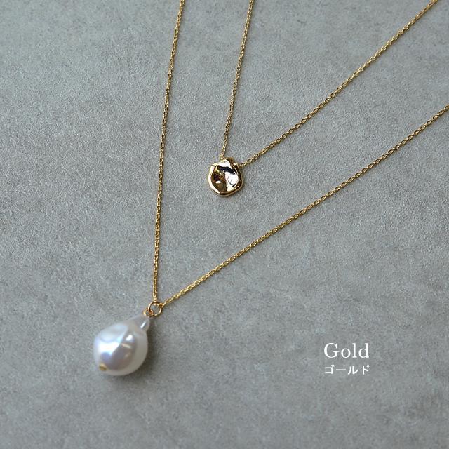 HUG.U ネックレス レディース チェーン パール ロング ロング