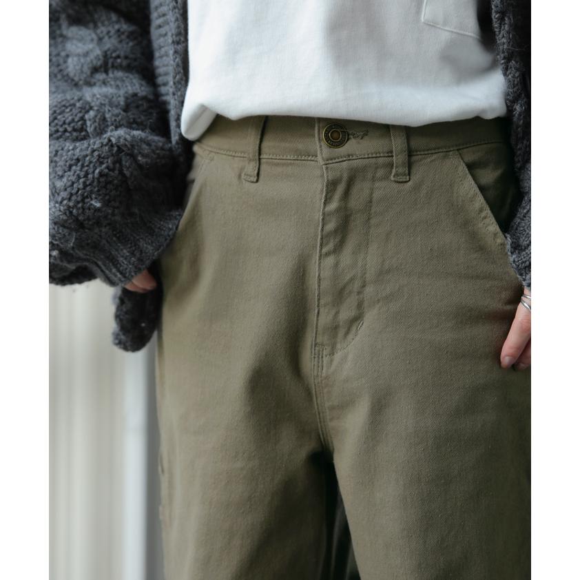 パンツ レディース チノ デニム ストレート ワイドパンツ ボトムス ハイウエスト ロング ストレッチ | HUG.U | 17