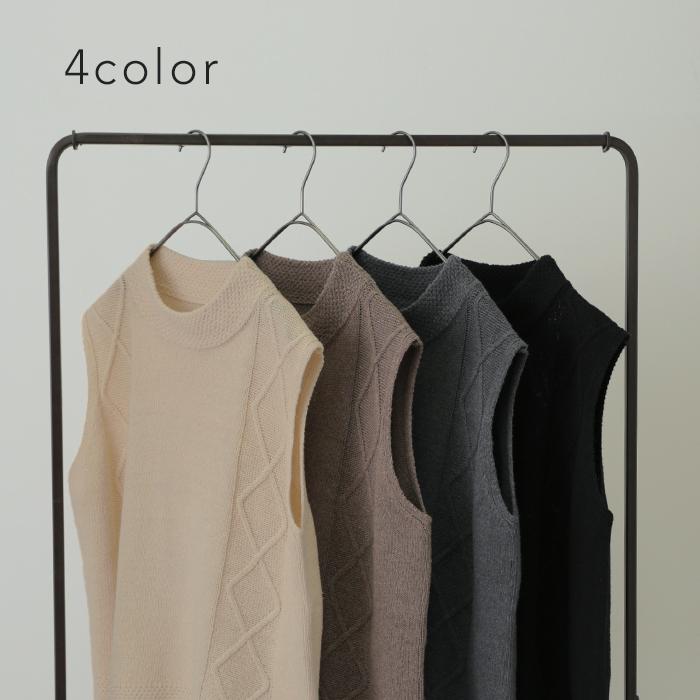 ベスト レディース トップス ニット ケーブル編み セーター ハイネック レイヤード | HUG.U | 13