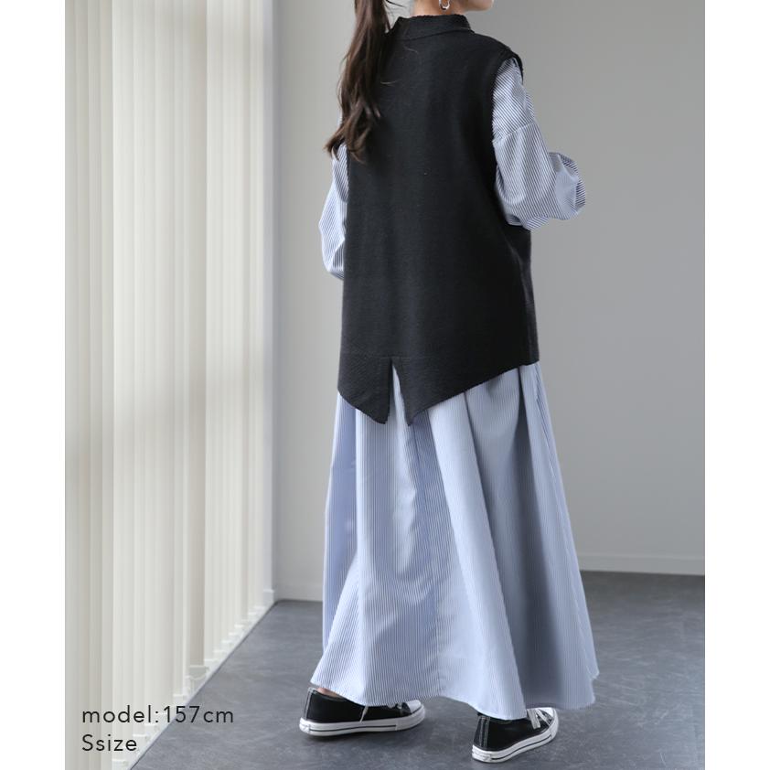 ベスト レディース トップス ニット ケーブル編み セーター ハイネック レイヤード | HUG.U | 09