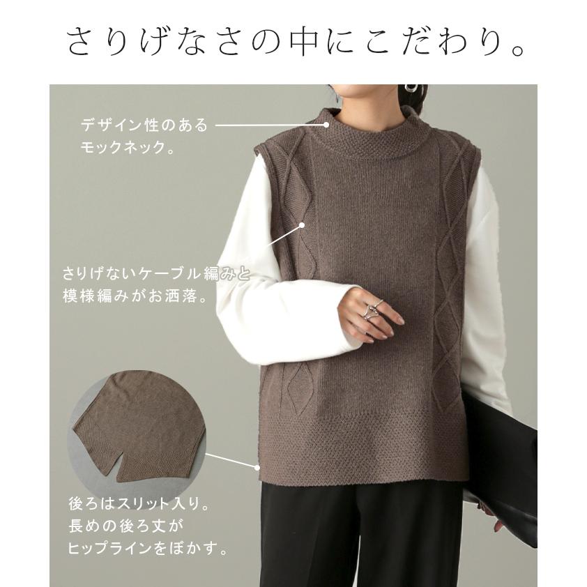 ヘルノグレー ケーブル編み ハイネックニットベストダウン ヘルノグレー ケーブル編み ハイネックニットベストダウン