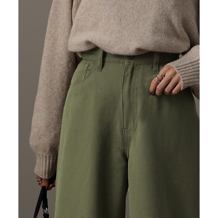 ワイドパンツ レディース パンツ ワイド スラックス ボトムス ゴム ハイウエスト ストレート ロング ロングパンツ | HUG.U | 12